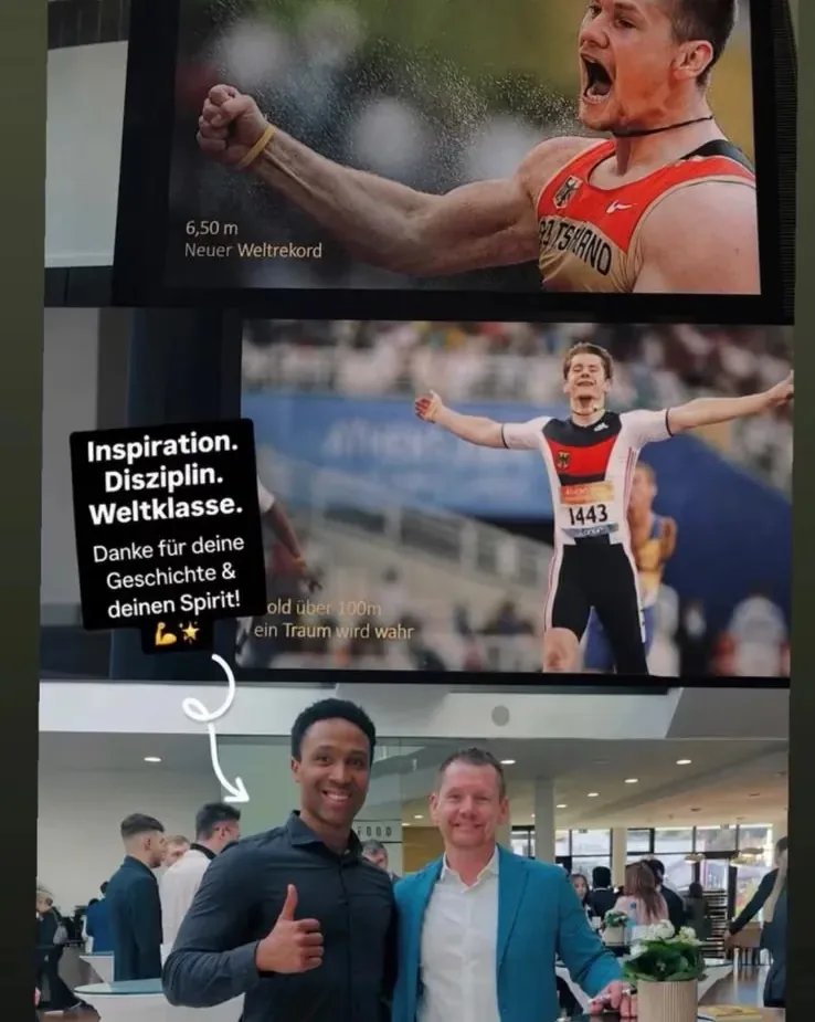 Coach Arnold neben Paralympics-Sieger Wojtek Czyz